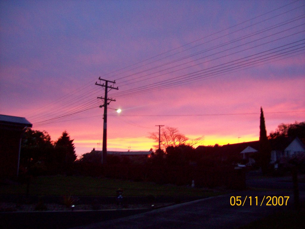 Sunset over Te Awamutu