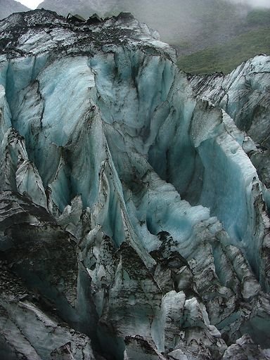ice pinnacles, Fox Glacier