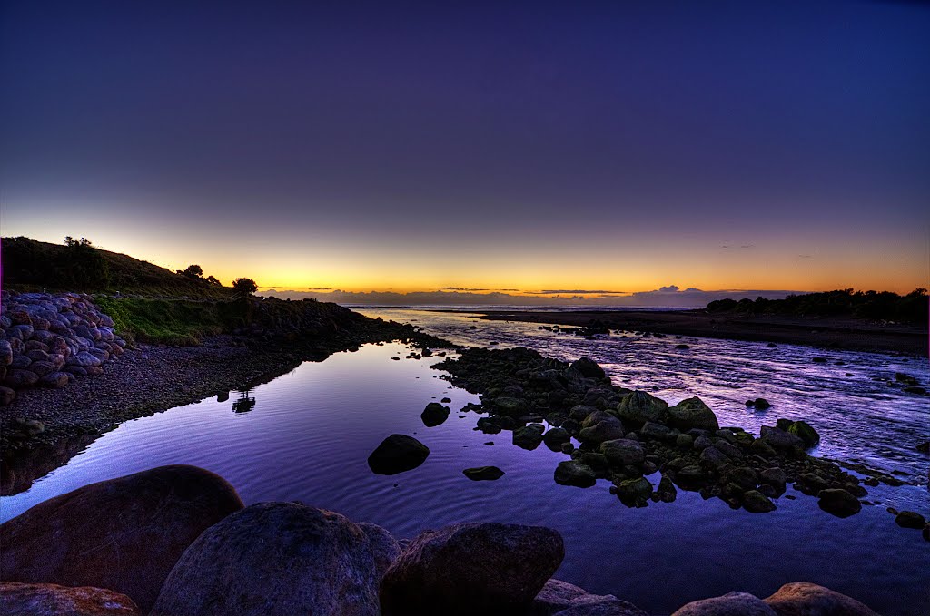 Waiwhakaiho Rivermouth at sunset