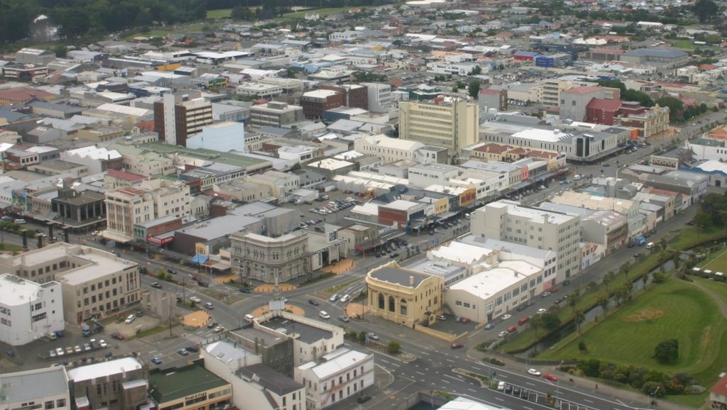 Invercargill City Centre from the air by Tony Reid